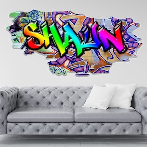 GRAFFITI WALL DECOR, Custom Art Decal, Personazlied Name Wall Decal, Graffiti Wall Art, Gift For Kids, Custom Name Wall Sticker