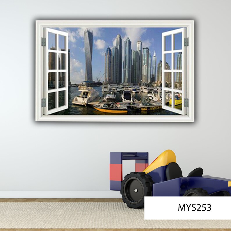 CITY SKYLINE DECAL Buildings Wall Decal Dubai Skyline Etsy