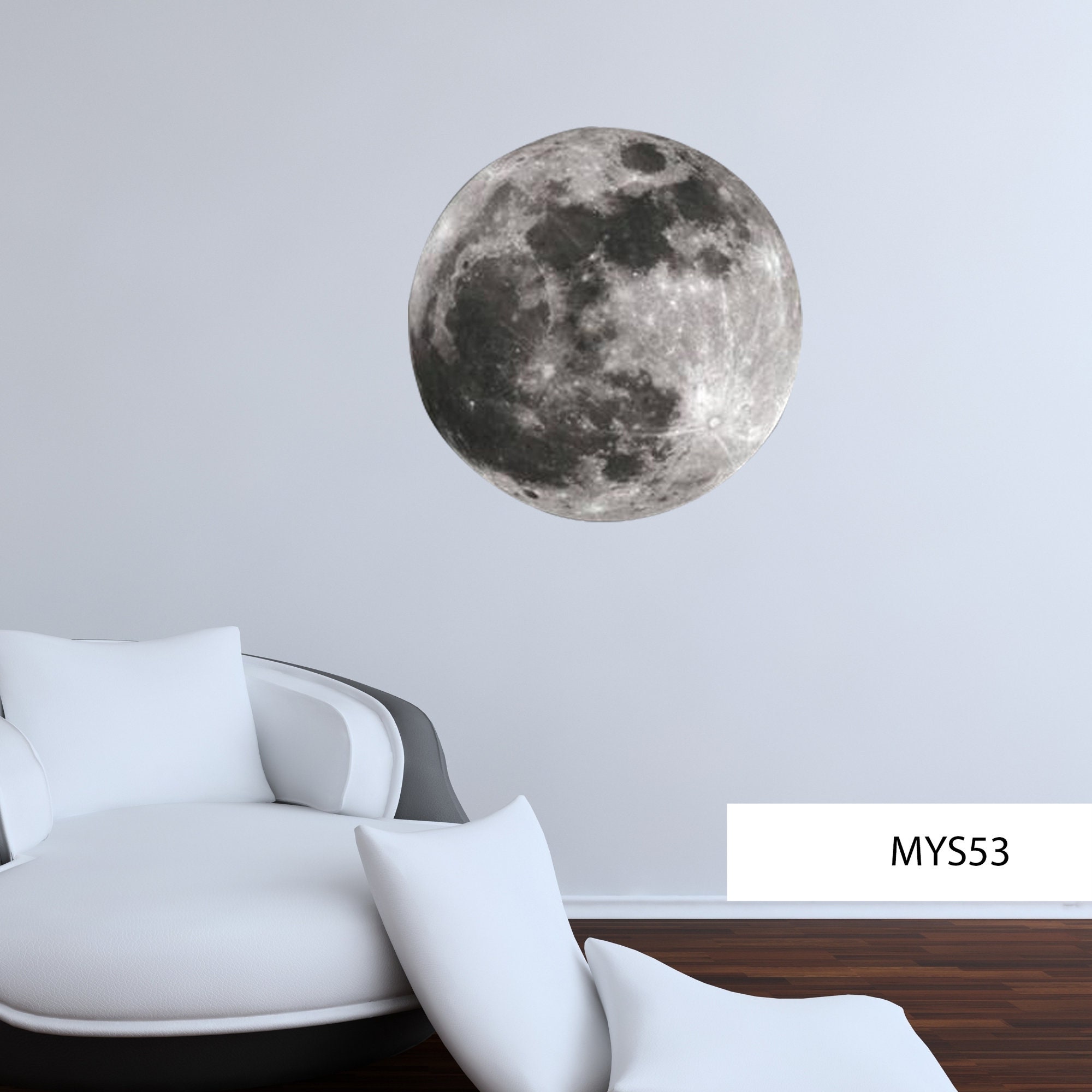 Full Moon Wall Sticker Moon Wall Decal Space Wall Sticker Etsy