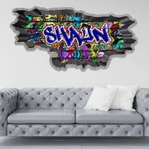 GRAFFITI WALL DECOR, Custom Art Decal, Personazlied Name Wall Decal, My Sticky Wall Decal, Gift For Kids, Custom Name Wall Sticker