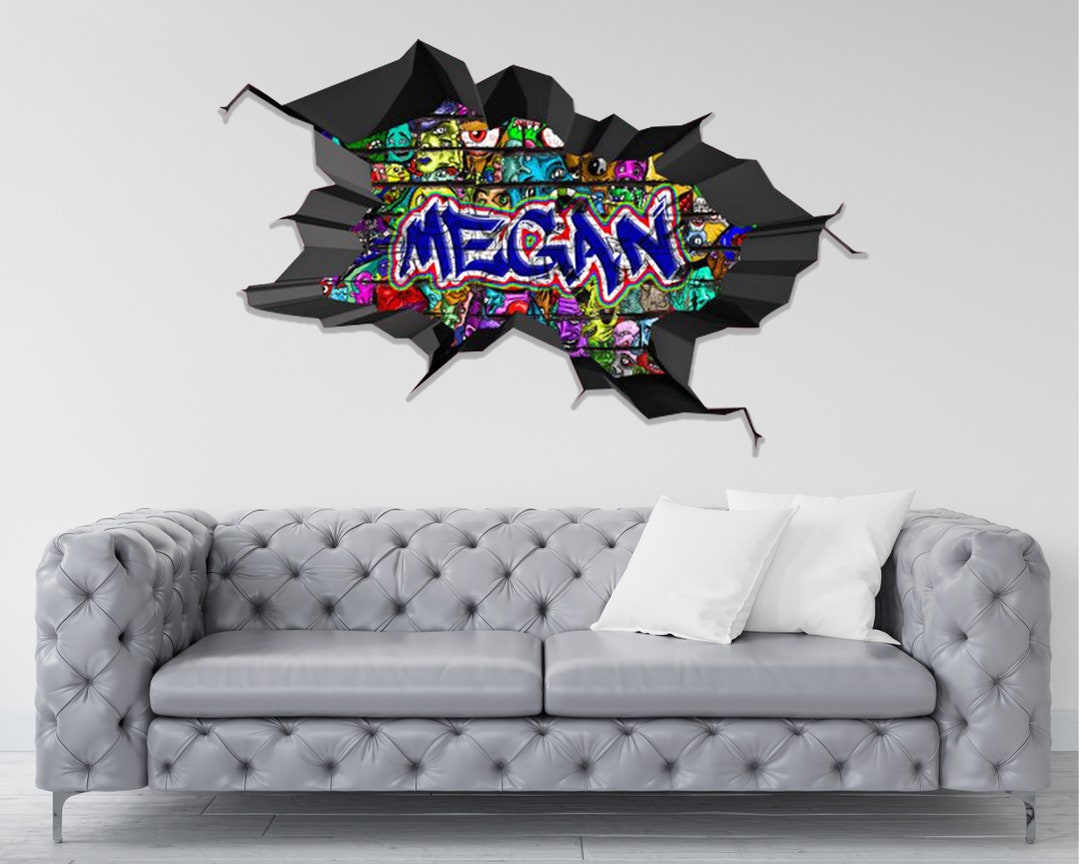 Custom Graffiti Name Wall Decal Personalized Art Decor Etsy