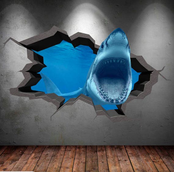 Great White Shark White Shark Shark Bathroom Decor Shark Home Decor Shark Wall Decal Shark Room Decor Kids Shark Decor Shark Wall