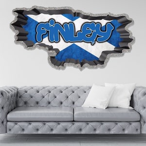 Personalized Graffiti Wall Art Decal, 3D Wall Sticker, Removable Kids Room Decor, Peel and Stick Vinyl Decal, Custom Wall Art, Wall Decor