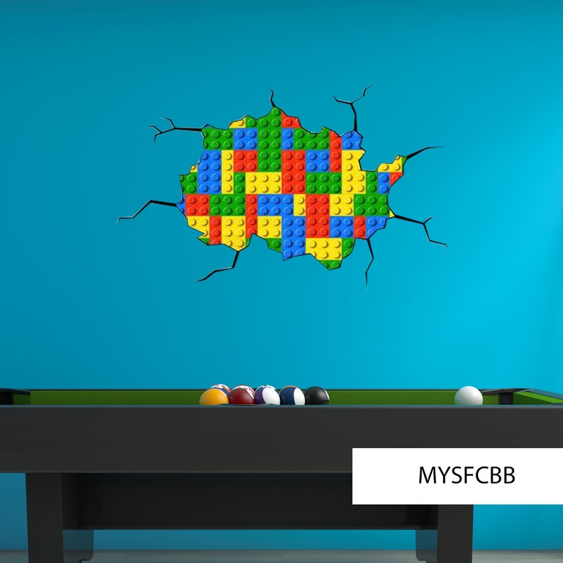 LEGO WALL DECAL Cracked Wall Mural Children Wall Decal Etsy