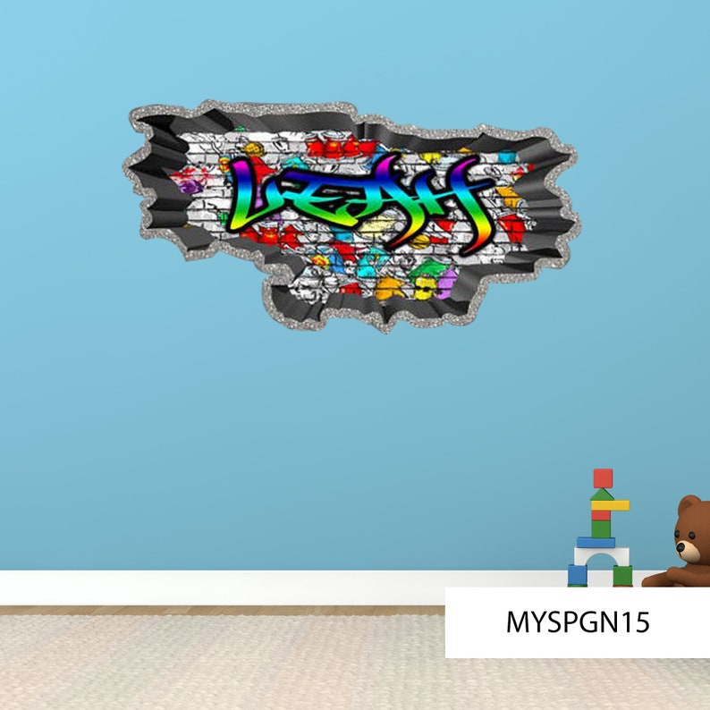 CONCRETE WALL DECAL Custom Name Decal Cute Decal Sticker Etsy