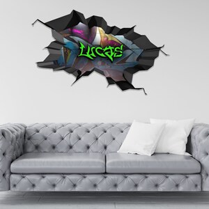 Name Wall Decor, Custom Graffiti Art Decal, Personalized Name Wall Decal, Boys Room Decor, Custom Name Wall Sticker, Graffiti Street Art