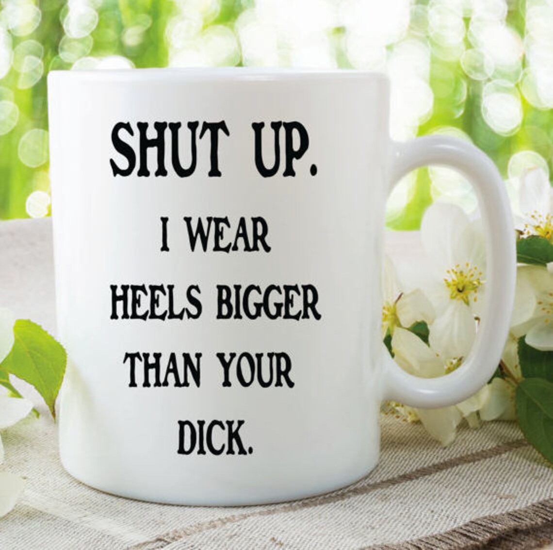 FUNNY JOKE MUG Rude Coffee Mug Black White Mugs Shut up Etsy