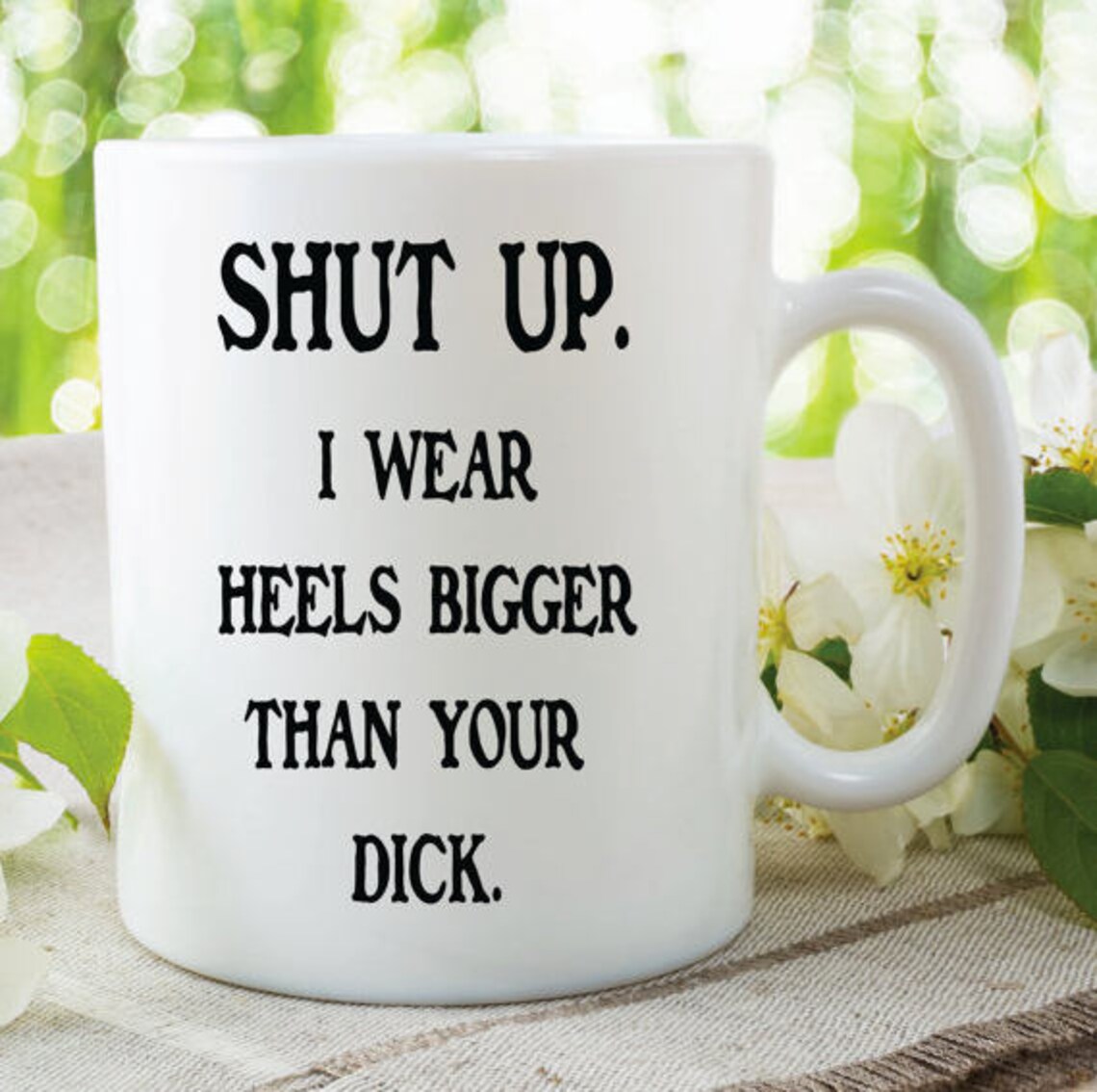 Funny Joke Mug Rude Coffee Mug Black White Mugs Shut Up Etsy