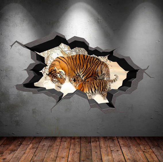 Beautiful Tiger Close Up Through Window Wall Art Sticker Decal Transfer A4-120cm