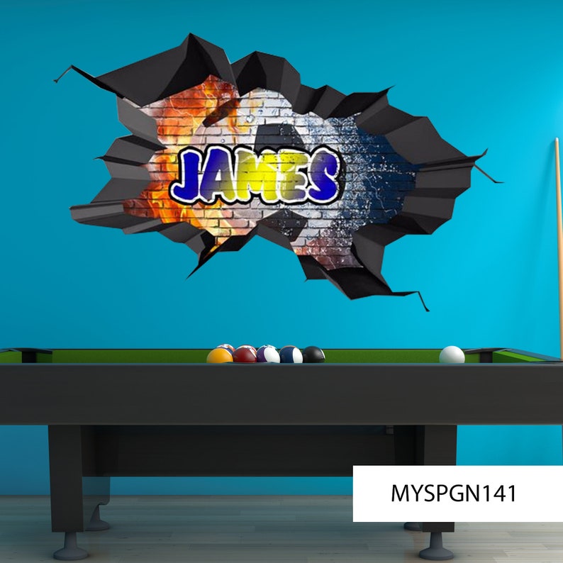 CONCRETE CRACKED ART Vinyl Wall Stickers Custom Name Decal Etsy