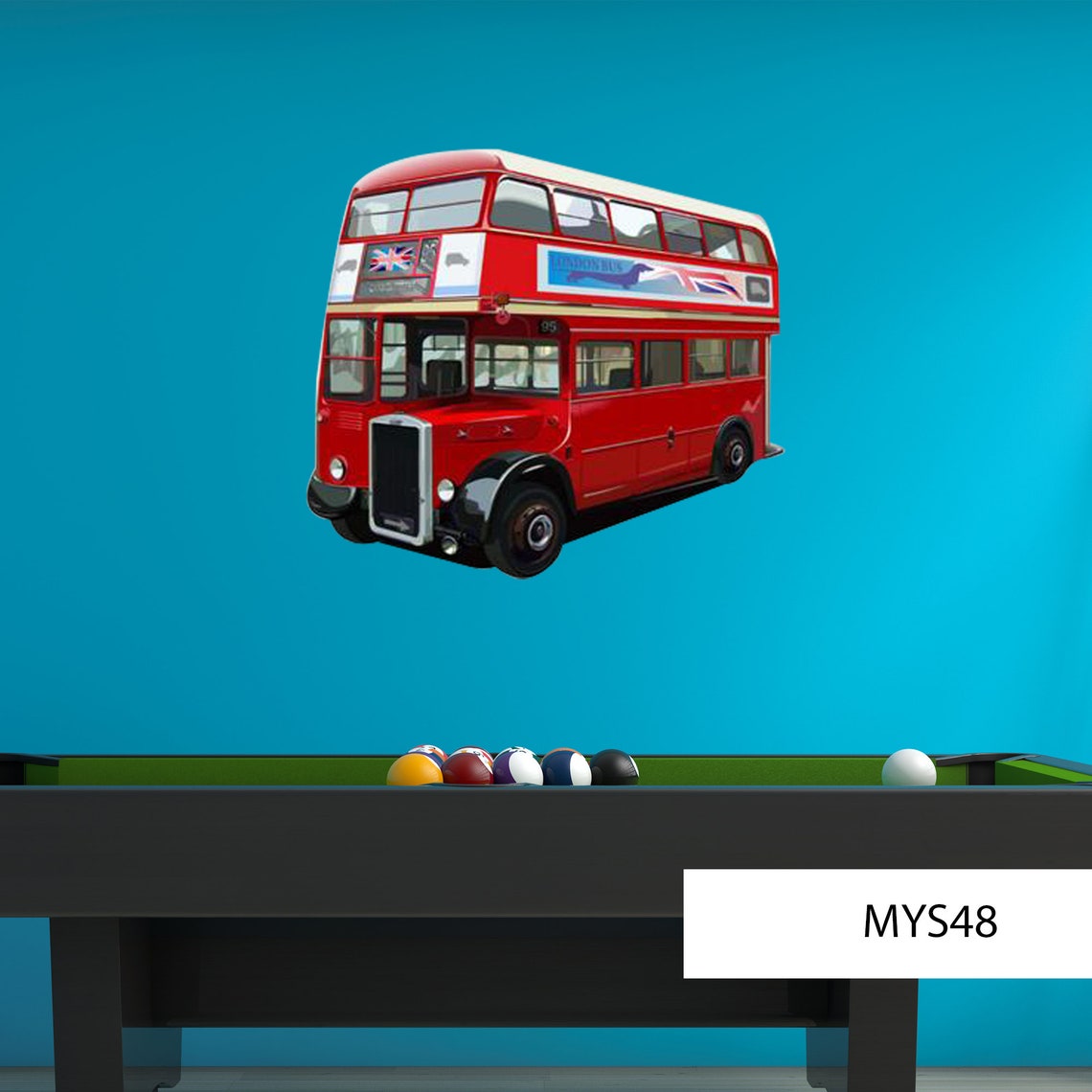 LONDON BUS DECAL Uk Transport Mural Red Bus Wall Decal 2 Etsy