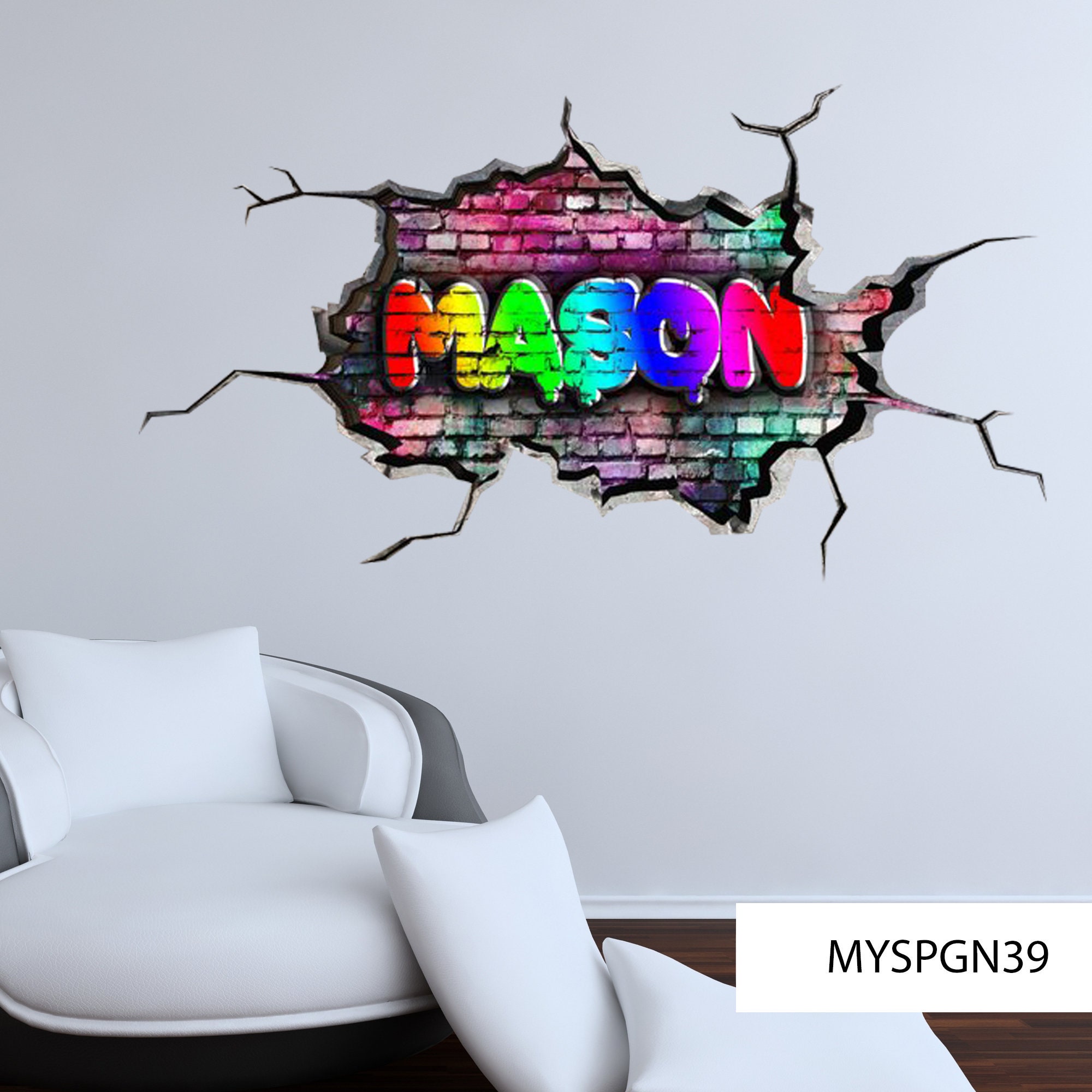 PERSONALIZED WALL DECAL Graffiti Wall Art Custom Wall Etsy Canada