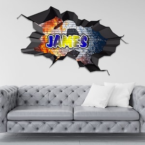 Custom Name Graffiti Wall Decal, 3D Vinyl Sticker, Kids Room Decor, Removable Mural, Personalized Wall Art