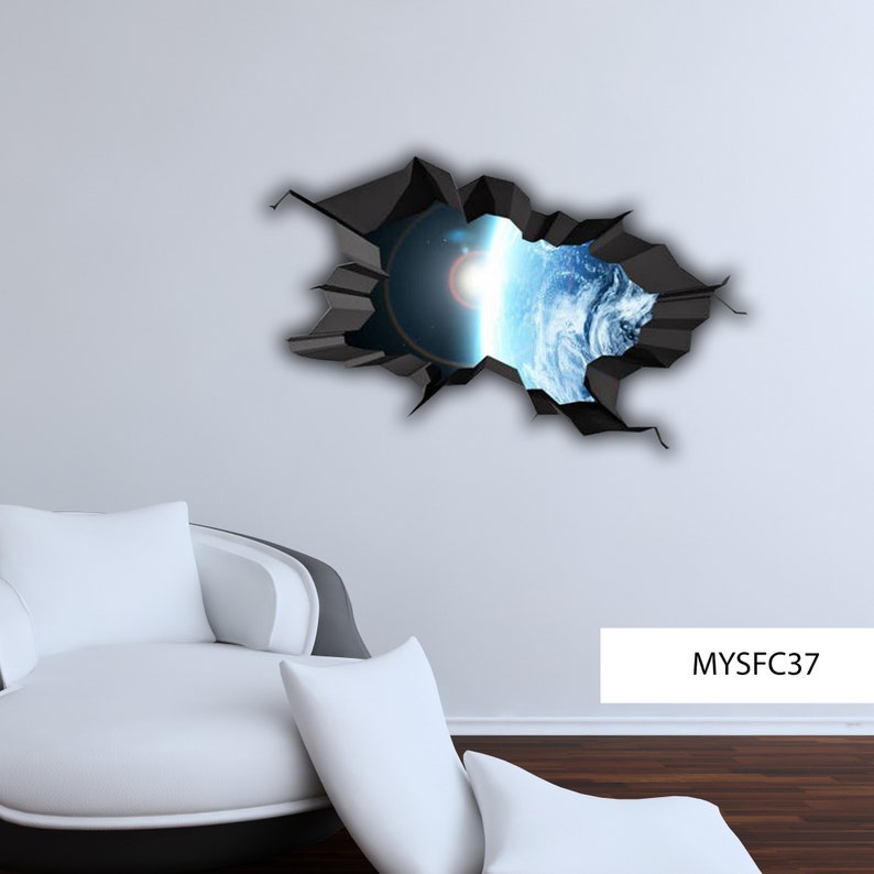 MOON WALL DECALS Galaxy Wall Sticker Solar System Mural Etsy