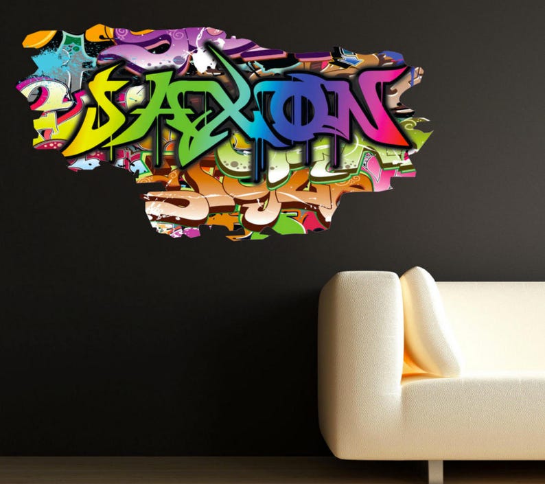 GRAFFITI WALL DECOR Custom Art Decal Personazlied Name Wall Etsy