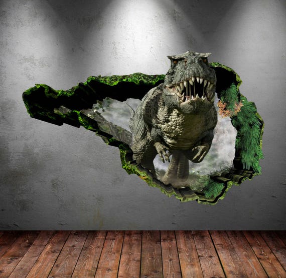 T-rex Dinosaur Wall Decal Kids 3D Wall Mural Dinosaur Wall - Etsy T-Rex Dinosaur Wall Decal Kids 3D Wall Mural Dinosaur Wall - Etsy