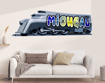 Calcomanía de pared con grafiti de locomotora personalizada: Mural de tren personalizado