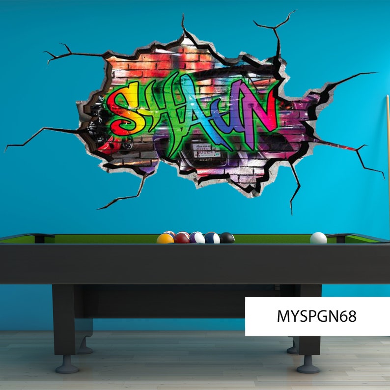 Personalized / Customized Name Graffiti Wall Decals Stickers Etsy