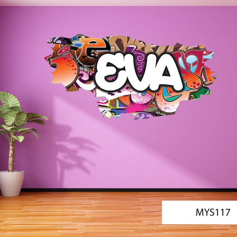 Personalized Graffiti Wall Art Decal 3D Wall Sticker Etsy