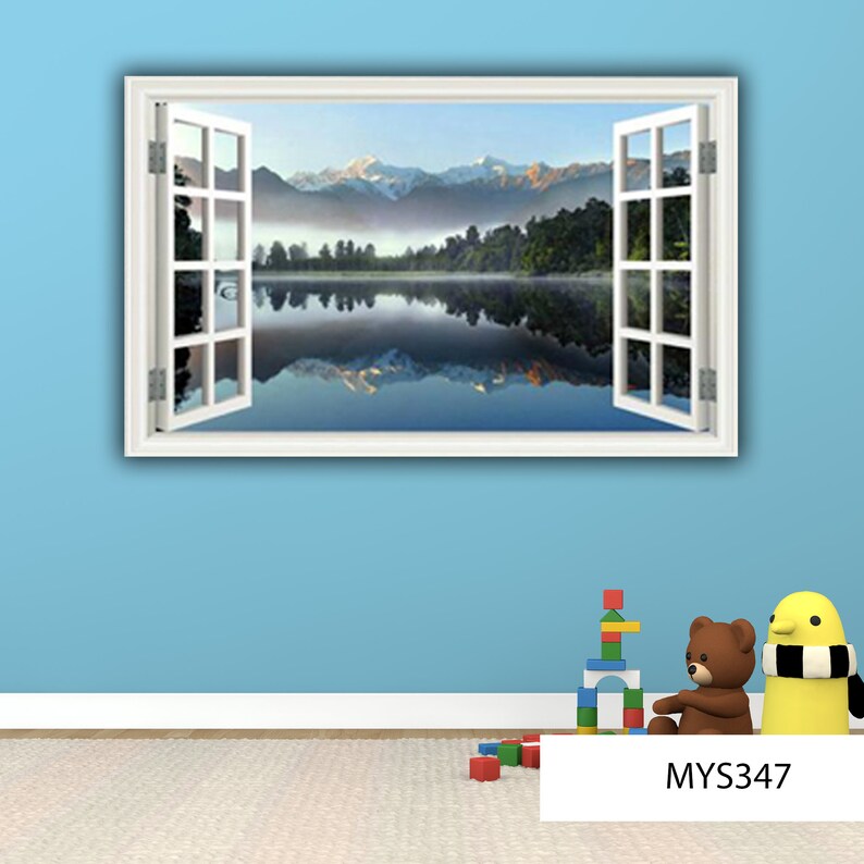 MOUNTAIN WALL DECAL Lake Wall Decal Nature Room Décor Etsy