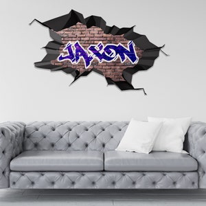 Graffiti Name Wall Decor, Custom Art Decal, Personalized Name Wall Decal, Teen Room Decor, Gift For Kids, Custom Name Wall Sticker