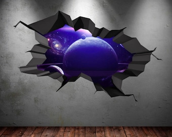 3D Galaxy Wall Decal: Space Mural Sticker