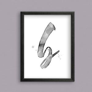 Initial letter B Digital Art Print for instant download - Monogram B Instant downloadable Art Print.