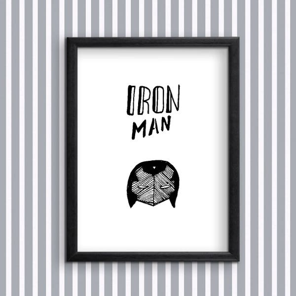 Iron Man  Comics Hero Digital Art Print for instant download - Iron Man Comics Character Instant downloadable Art Print.