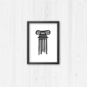 Greek Column Digital Art Print for instant download -Ionian Style Greek Column Instant downloadable Art Print.