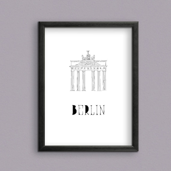 Berlin's Landmark Brandenburg Gate Digital Art Print for instant download - Berlin's Brandenburg Gate Instant downloadable Art Print.