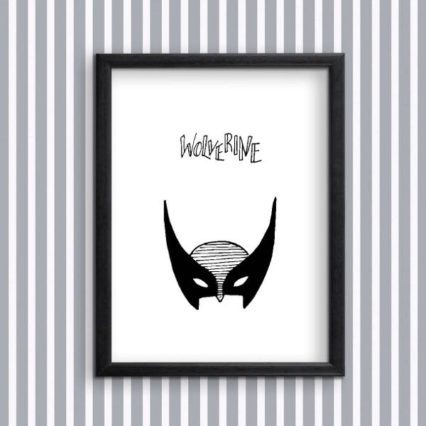 Wolverine  Comics Hero Digital Art Print for instant download - Wolverine X-Men Character Instant downloadable Art Print.