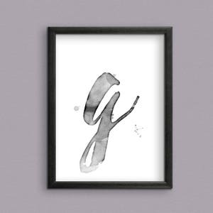Initial letter G Digital Art Print for instant download - Monogram G Instant downloadable Digital Art Print.