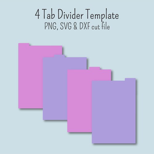 5 Tab Top A5 Divider Template Png Dxf Svg Cut Files - Etsy