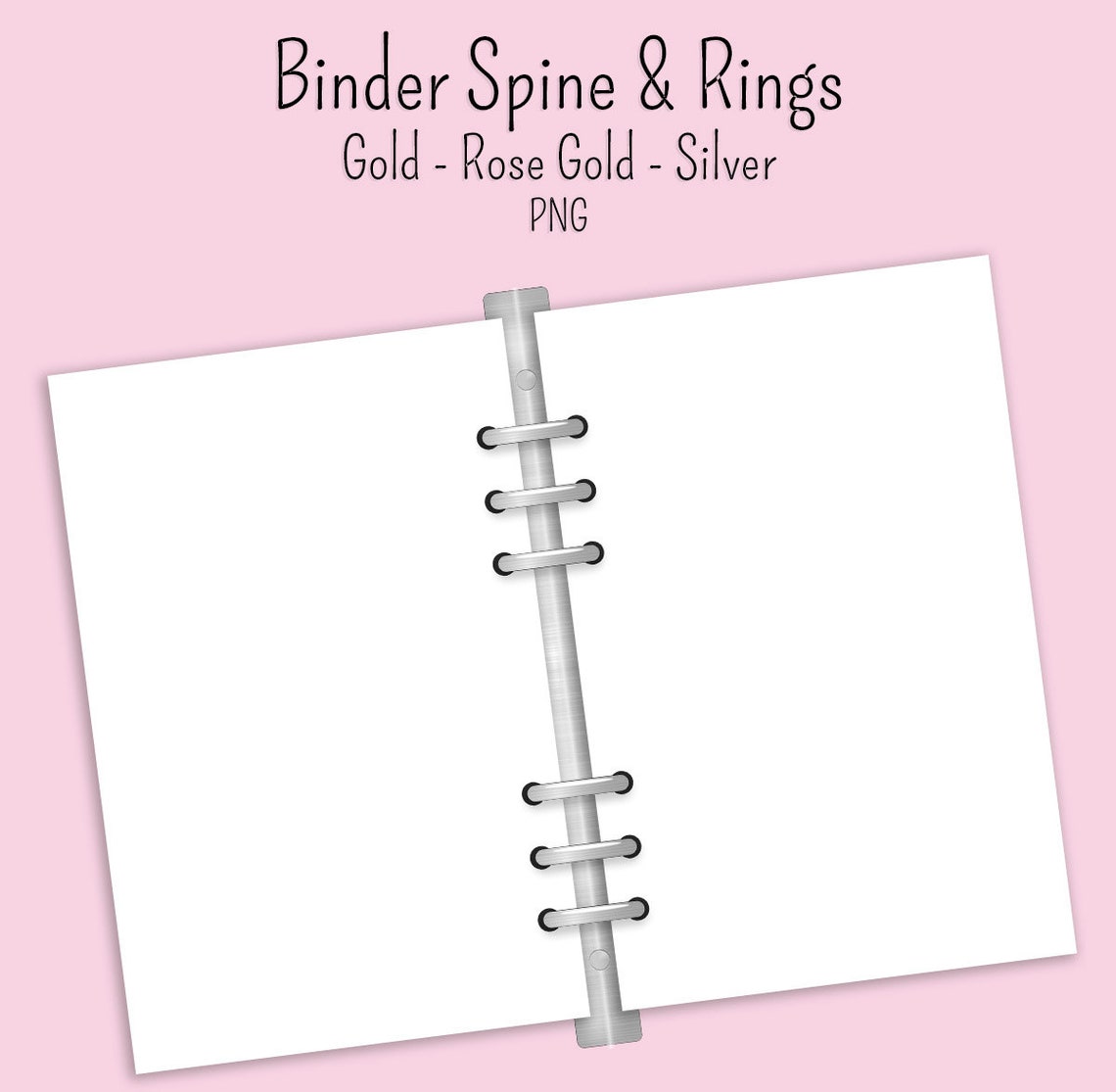 Binder Spines and Rings Digital Clip Art Goodnotes Notability Etsy