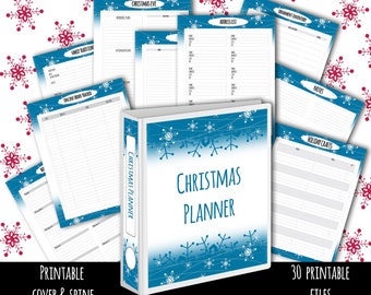 Christmas planner printable US letter size 28 pages plus cover and spine