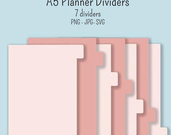 A5 Planner Divider Svg - Etsy