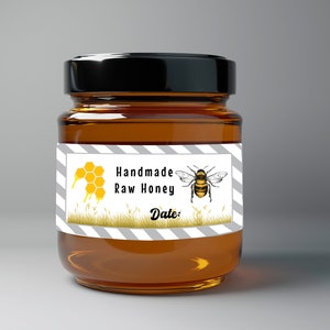 72 Honey Bee Jar Labels, Food Jar Sticker 60mm X 28mm - Etsy UK