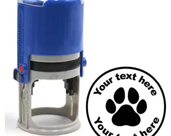 Personalised Stamp Paw Prints 30mm Self inking stamper for School Teachers, Parents and Nursery