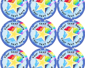 144 Personalised Shooting Star 30mm Reward Stickers for School Teachers, Parents and Nursery