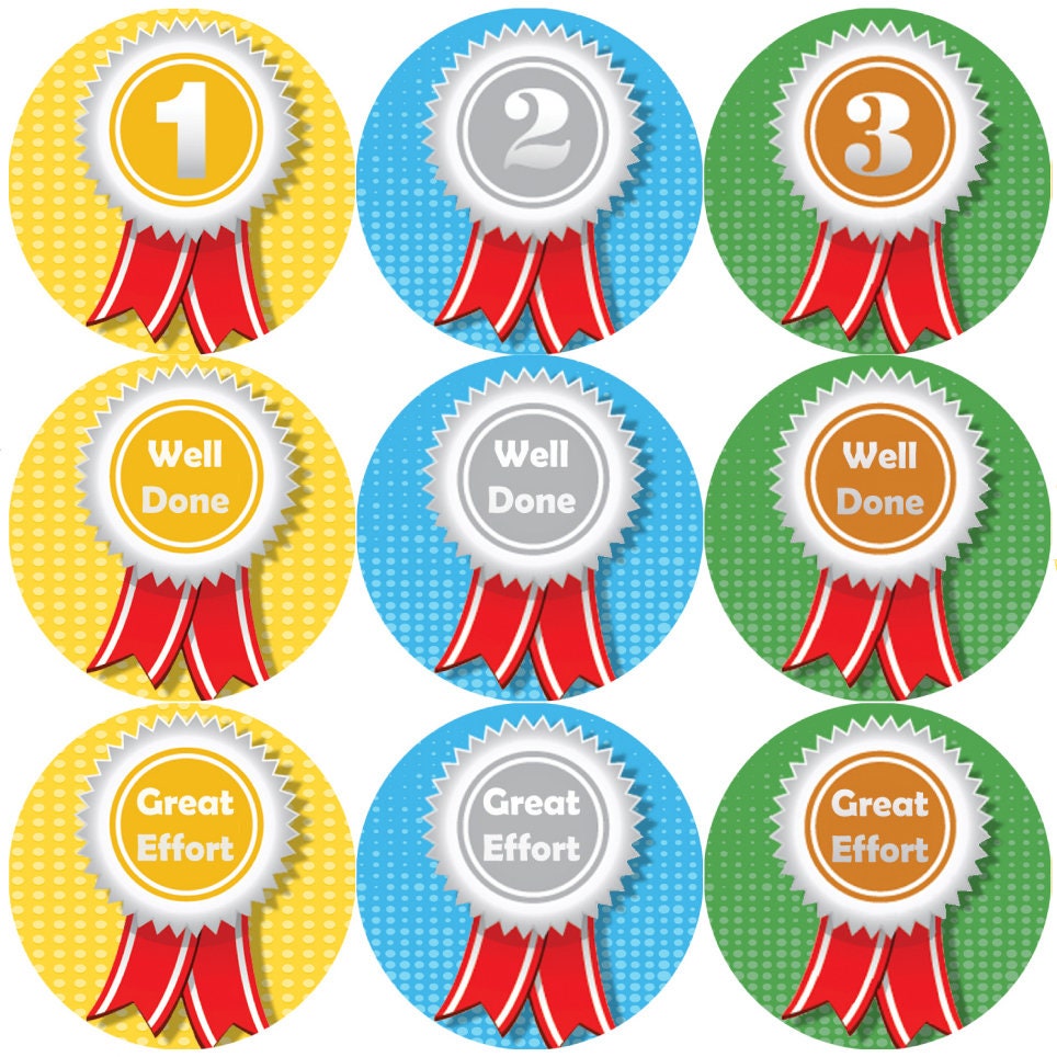 144 Sports Day Rosettes 1st 2nd 3rd 30mm Round Children's | Etsy