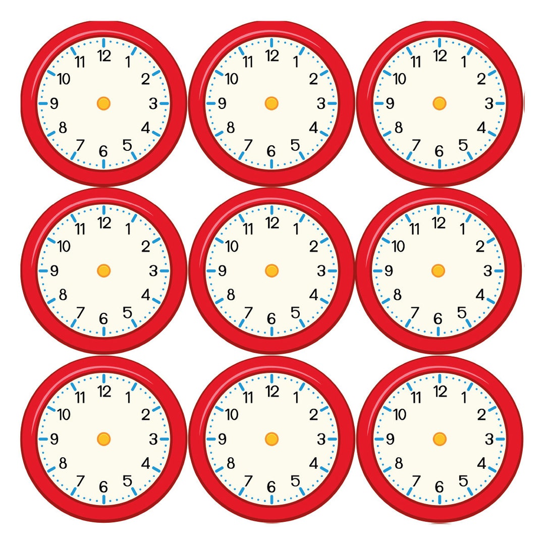 144 Blank Clocks 30mm Stickers for School Teachers, Parents and Nursery