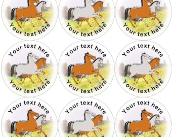 144 Personalised Horses 30mm Reward Stickers for Horse Riding Schools, Party Bag, Parents