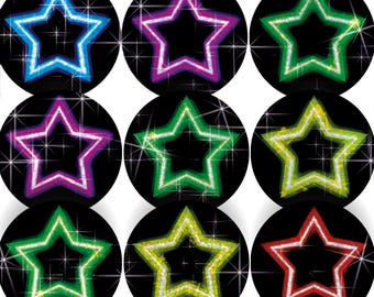 96 Sparkle Neon Stars Stickers 30mm + 60 Free Sparkle Smiles Reward Stickers for Teachers, Parents and Schools Glitter Holographic