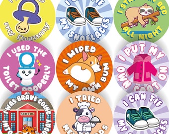 144 Pre School/Early Years Variety Pack 30mm Reward Stickers for Teachers and Parents Potty Training Toilet Training Toddler Rewards Nursery