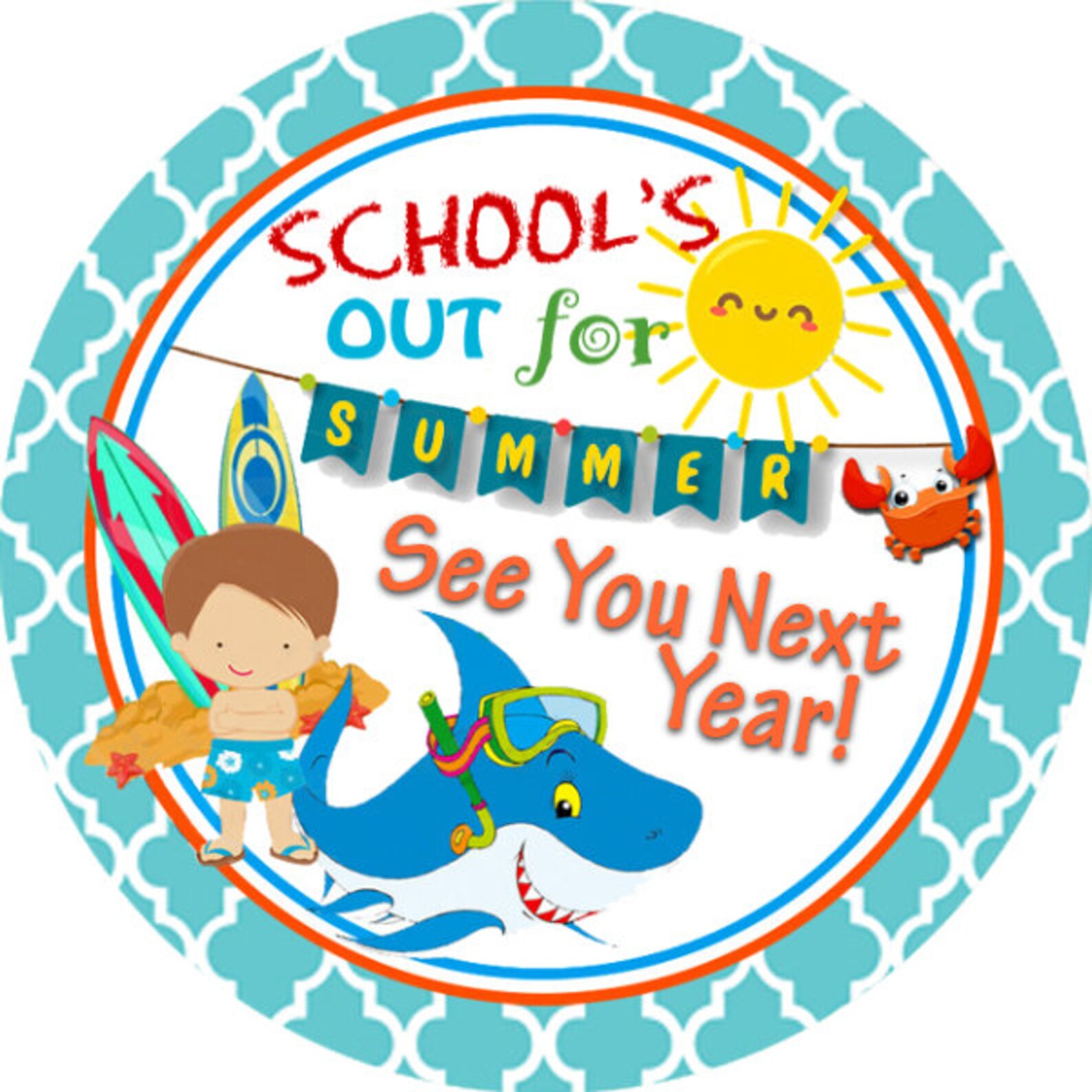 144 Schools Out for Summer End of Term Year 30mm Round Etsy