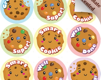 120 Smart Cookie 30mm Chocolate Scented Reward Stickers for Teachers, Parents and Party Bags