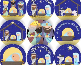 144 Christmas Nativity 30 mm Reward Stickers for School Teachers, Parents and Nursery