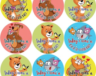 144 Today i was a Good Friend 30mm Reward Stickers for Teachers or Parents