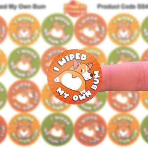 144 I Wiped My Own Bum Reward Stickers 30mm Toddler Potty Training Reward Stickers for Teachers or Parents