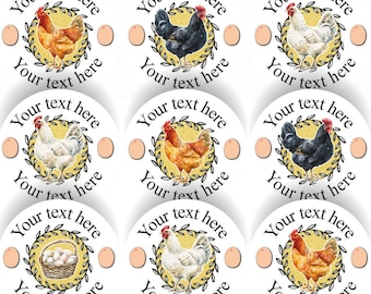 144 Personalised Chicken Eggs 30mm Reward Stickers for Farms, Homestead